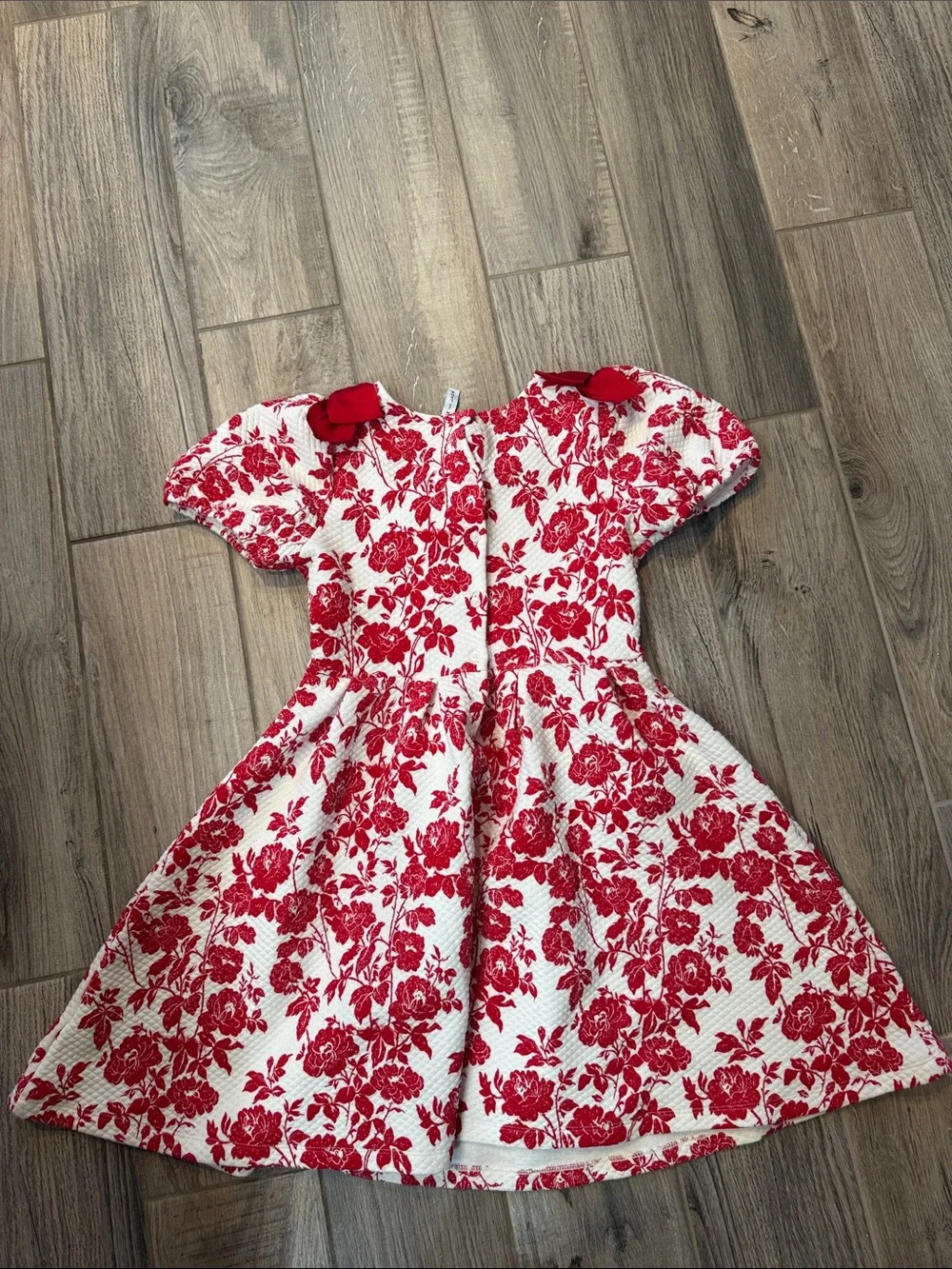 Janie & Jack‎ Girl's Maroon Berry Floral The Floral Quilted Bow Dress Size 12